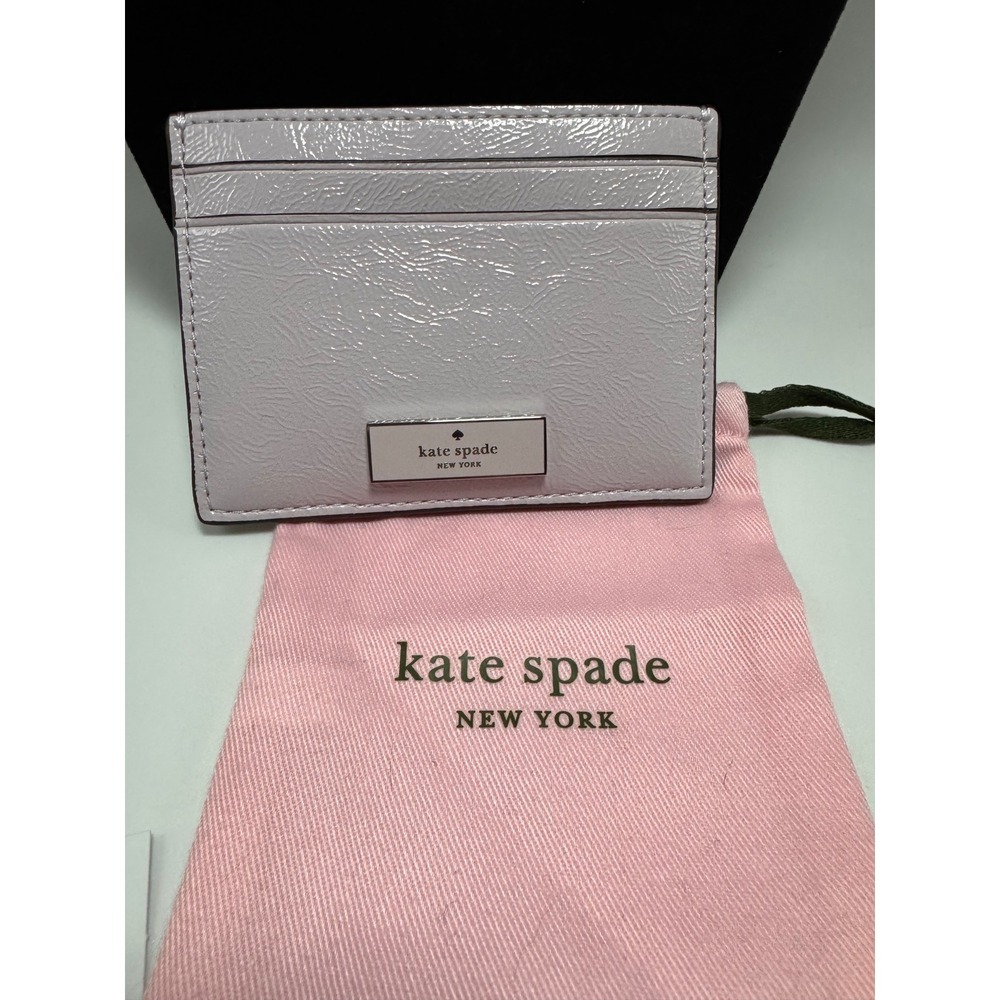 Kate Spade Bridget Card Holder Lilac Moon Crinkle Patent Leather KM552 NWT‎